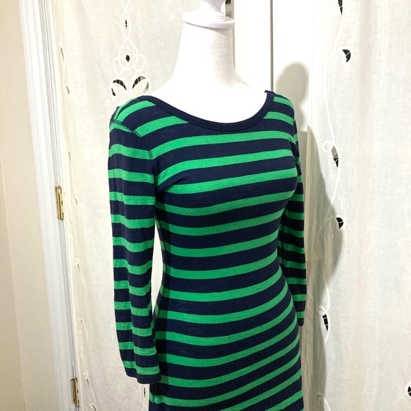 Vintage Striped Summer Dress, Express, Green and Blue, Size XS - Picture 2 of 8